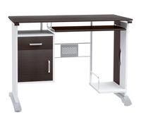HOMCOM Escritorio informático de diseño 100x52x75 cm Marrón Negro y Blanco Aosom España