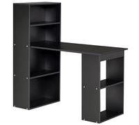 HOMCOM - Escritorio informático, Escritorio con Almacenamiento, 6 Compartimentos Abiertos, Mesa de Ordenador para Dormitorio, Estudio, 120 x 55 x 120 cm, Color Negro