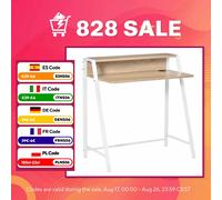 HOMCOM Escritorio Mesa de Ordenador 84x45x85 cm con Encimera de Madera Nogal
