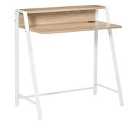 HOMCOM Escritorio Mesa de Ordenador 84x45x85 cm con Encimera de Madera y Patas de Metal Estilo Moderno para Oficina Estudio Dormitorio Carga 20 kg Roble