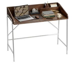 HOMCOM Escritorio Ordenador 109cm Borde Seguridad Nogal