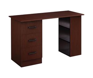 HOMCOM Escritorio para Ordenador con 3 cajones y 3 estantes Abiertos, 120 x 49 x 72 cm, Escritorio con Almacenamiento Reversible, Estilo Moderno, Mesa informática para Dormitorio, Espacio pequeño