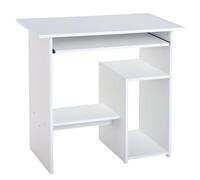 HOMCOM - Escritorio para Ordenador, Escritorio con Almacenamiento, Bandeja para Teclado, estantes de Almacenamiento y Soporte de CPU, 80 x 45 x 75 cm, para teletrabajo, Dormitorio, Estudio, Sala de