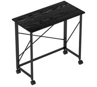 HOMCOM Escritorio Plegable con Ruedas y Estructura Resistente Ideal para Oficina y Estudio 80x40x75 cm Negro