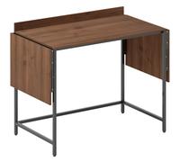 HOMCOM Escritorio plegable mesa de ordenador 2 solapas plegables para 2 pantallas, para habitación, espacios pequeños, 170 x 58 x 78 cm nogal