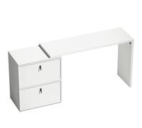 HOMCOM Escritorio Reversible en Forma de L con 2 Cajones Archivadores Diseño Moderno para Espacios Pequeños Oficina Blanco