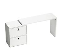 Homcom Escritorio Reversible En Forma De L Con 2 Cajones Blanco
