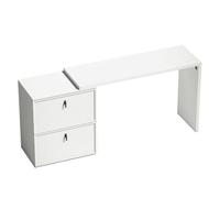 HOMCOM Escritorio Reversible en Forma de L, Mesa de Escritorio con 2 Cajones Archivadores, Diseño Moderno para Espacios Pequeños, Oficina en Casa, Blanco