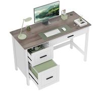 HOMCOM Escritorio Rústico 120x50 cm Mesa de Escritorio con 3 Cajones y Encimera con Efecto Madera Mesa de Ordenador para Estudio Oficina en Casa Blanco