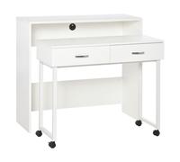 Homcom Mesa de Escritorio Doble 100x36x88cm Blanca
