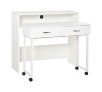 Homcom Mesa de Escritorio Doble 100x36x88cm Blanca