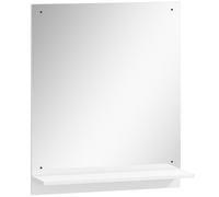HOMCOM Espejo de baño 50 x 60 cm con estante, espejo de pared para recibidor y pasillo, blanco Aosom España