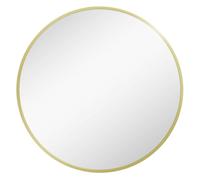 HOMCOM Espejo de Baño Ø60 cm Espejo de Pared Decorativo con Marco de Aluminio y Gancho Fácil Instalación para Salón Entrada Pasillo Dorado