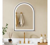 HOMCOM Espejo de baño con luz 50x70 cm Antivaho IP44 Negro