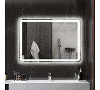 Homcom Espejo De Baño Con Luces Led 70x100 Cm 3 Temperaturas De Color Regulable