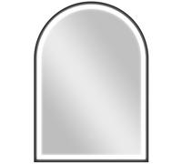 HOMCOM Espejo de baño iluminado 50 x 70 cm, espejo LED arqueado, anti-vaho, 3 colores de luz, regulable, con memoria, negro Aosom España