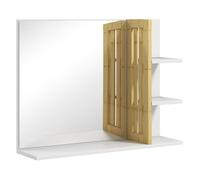 HOMCOM Espejo de Baño Moderno Espejo de Pared Rectangular con 4 Estantes de Almacenamiento para Maquillaje Tocador Vestidor 45x15x58,5 cm Blanco