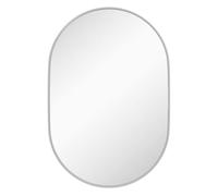 HOMCOM Espejo de Baño Ovalado 60x90 cm con Marco de Aluminio Espejo de Pared Decorativo Horizontal o Vertical para Salón Entrada Pasillo Plata