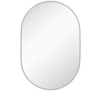 HOMCOM Espejo de Baño Ovalado 60x90 cm Espejo Decorativo de Pared con Marco de Aluminio para Salón Horizontal o Vertical Plata