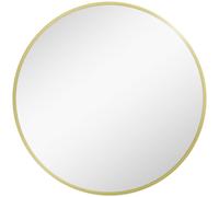 HOMCOM Espejo de Baño Redondo Ø60 cm Espejo Decorativo de Pared con Marco de Aluminio y Gancho Fácil Instalación Dorado Aosom España