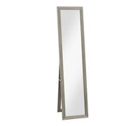 HOMCOM Espejo de Cuerpo Entero Espejo de Pie o de Pared Rectangular con Marco de Madera para Dormitorio 37x155 cm Gris Aosom España