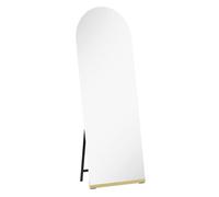 HOMCOM Espejo de Cuerpo Entero Curvado 160x50 cm, Espejo de Pie, sin Marco, Base de Madera, para Salón, Dormitorio, Pasillo, Entrada