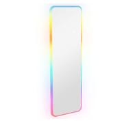 HOMCOM Espejo de Cuerpo Entero con Luces LED 120x40 cm Espejo Rectangular de Pared Ajustable con Iluminación de 7 Colores RGB y Función de Memoria para Dormitorio Vestidor