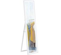 HOMCOM Espejo de Cuerpo Entero con Luz LED 160x40 cm Espejo de Pie Espejo de Pared con Iluminación de 3 Colores Táctil Inteligente Función de Memoria y Soporte para Salón Dormitorio Blanco