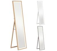 HOMCOM Espejo de Cuerpo Entero con Luz LED Espejo de Pie 160x40 cm Roble