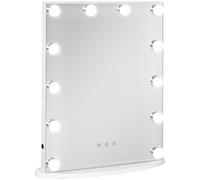HOMCOM Espejo de Maquillaje Espejo de Tocador con 12 Luces LED Ajustables en Brillo y Temperaturas de Color Interruptor Táctil Aosom España