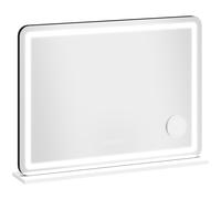 HOMCOM Espejo de maquillaje iluminado 80x60cm, espejo tocador LED regulable, luz RGB, 3 temperaturas de color, blanco Aosom España