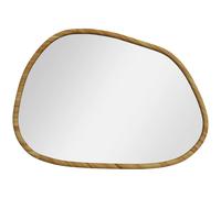HOMCOM Espejo de Pared 70x50 cm con Forma Irregular y Marco de Madera Natural Madera natural 70x2.1x50 cm