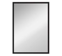 Homcom espejo de pared, 70x50 cm, espejo de baño rectangular, decorativo para salón, entrada, pasillo, horizontal o vertical, negro