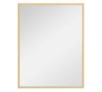 Homcom espejo de pared, 70x90 cm, espejo de baño rectangular, decorativo para salón, entrada, pasillo, horizontal o vertical, natural