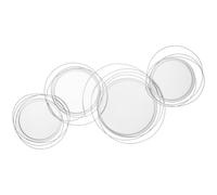 HOMCOM Espejo de Pared metálico Decorativo 107cm Plateado | Esculturas murales modernas, salón, dormitorio, comedor, arte mural