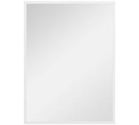HOMCOM Espejo de pared rectangular 60 x 80 cm, marco de MDF, ideal para baño, sala de estar o dormitorio, color blanco
