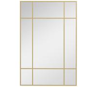 HOMCOM Espejo de Pared Rectangular con Marco de Metal Espejo de Ventana 90x60cm Espejo Decorativo para Salón Dormitorio Dorado Aosom España