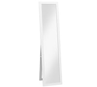 HOMCOM Espejo de Pie Cuerpo Entero 157x37 cm, Espejo Grande de Pared con Marco Bicolor, de Pie, Inclinado o Colgante, para Salón, Dormitorio, Pasillo, Entrada, Blanco