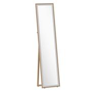 HOMCOM Espejo de Pie Cuerpo Entero 157x37 cm, Espejo Grande de Pared con Marco Bicolor, de Pie, Inclinado o Colgante, para Salón, Dormitorio, Pasillo, Entrada, Plateado y Natural
