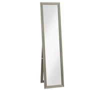 HOMCOM Espejo de Cuerpo Entero 37x155 cm Espejo de Pie Espejo de Pared Forma Rectangular con Marco de Madera Gris