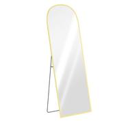 HOMCOM Espejo de Pie Cuerpo Entero de Aleación de Aluminio Espejo de Pared con 2 Formas de Uso Rectangular 60x1,5x165 cm Dorado