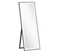 Homcom Espejo De Pie Cuerpo Entero Con Luces 165x60 Cm Blanco Y Negro