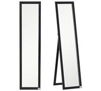 HOMCOM Espejo de Pie Cuerpo Entero Espejo de Pared Rectangular con 2 Formas de Uso Moderno para Pasillo Dormitorio Sala de Estar 37x37x154 cm Negro