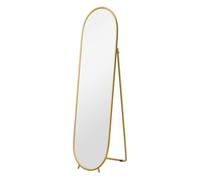 HOMCOM Espejo de Pie Cuerpo Entero Ovalado 160x40 cm, Espejo de Cuerpo Entero con Soporte, 2 Formas de Uso, Independiente y Apoyado, para Salón, Entrada, Dormitorio, Dorado