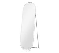 HOMCOM Espejo de Pie Cuerpo Entero Ovalado 160x40 cm, Espejo de Cuerpo Entero con Soporte, 2 Formas de Uso, Independiente y Apoyado, para Salón, Entrada, Dormitorio, Vestidor, Blanco