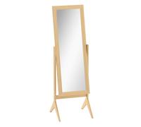 Homcom espejo de pie cuerpo entero reclinable 47x46x148 cm, espejo de cuerpo entero independiente con soporte y marco rectangular, para dormitorio, salón, roble 47 cm