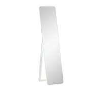 HOMCOM Espejo de Pie Cuerpo Entero Rectangular Espejo Pared con 2 Formas de Uso Marco de Madera de Pino Moderno para Pasillo Dormitorio Sala de Estar 37x43x156 cm Blanco