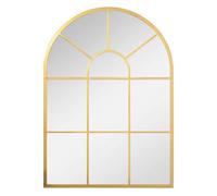 HOMCOM Espejo Decorativo de Pared 50x70 cm Espejo de Ventana de Metal para Salón Dormitorio Entrada Estilo Moderno Dorado