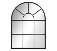 Homcom espejo decorativo de pared 50x70 cm espejo de ventana de metal para salón dormitorio entrada estilo moderno negro 2 cm
