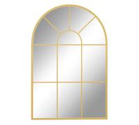 Homcom espejo decorativo de pared 60x91 cm espejo de ventana de metal para salón dormitorio entrada estilo moderno dorado